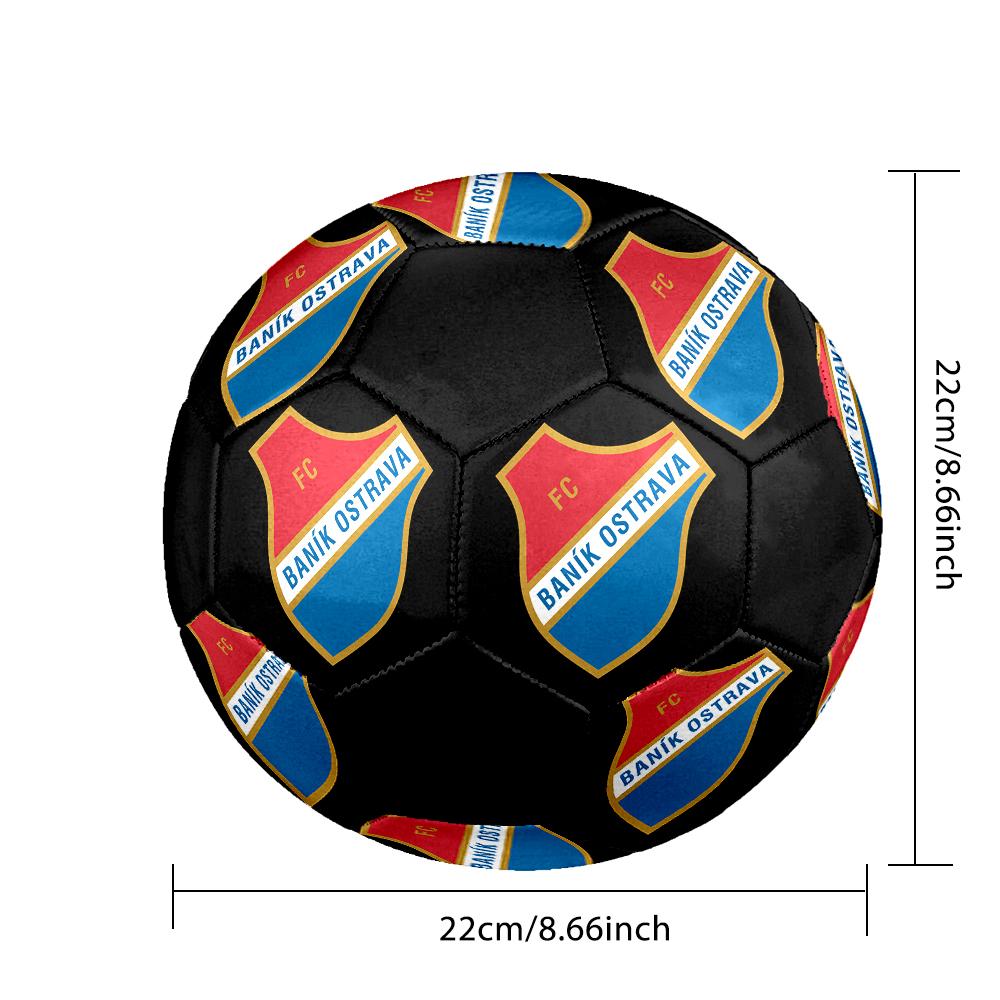 Banik Ostrava FC Soccer Ball, colorful, suitable for all ages, machine-stitched, PVC material, competition grade, durable and high bounce