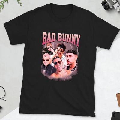 Женская футболка Bad Bunny, футболки в стиле хип-хоп, уличная одежда, крутая одежда унисекс, хипстерская футболка в стиле хип-хоп, топы в стиле Харадзюку, футболка унисекс с круглым вырезом