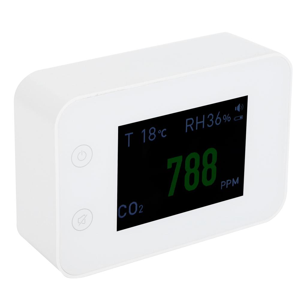 2.8in Air Quality Detector Infrared Induction Digital CO2 PM2.5 Tester USB Charging White