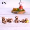 1 PC DIY Bonsai Ornament Home Decor Otters Figurine Animal Model Micro Landscape Miniature Water Dog