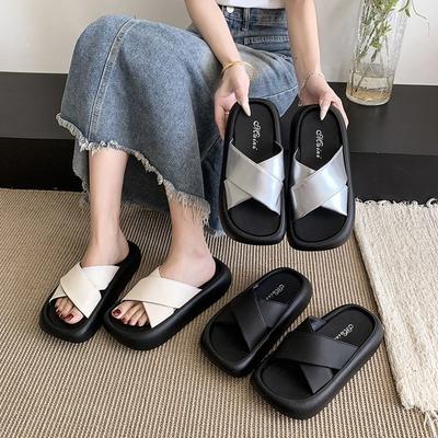 Тапочки на толстой подошве в стиле феи, женская уличная обувь, лето 2025, новая мода, с юбкой, пляжные, интернет-знаменитость, французские сандалии