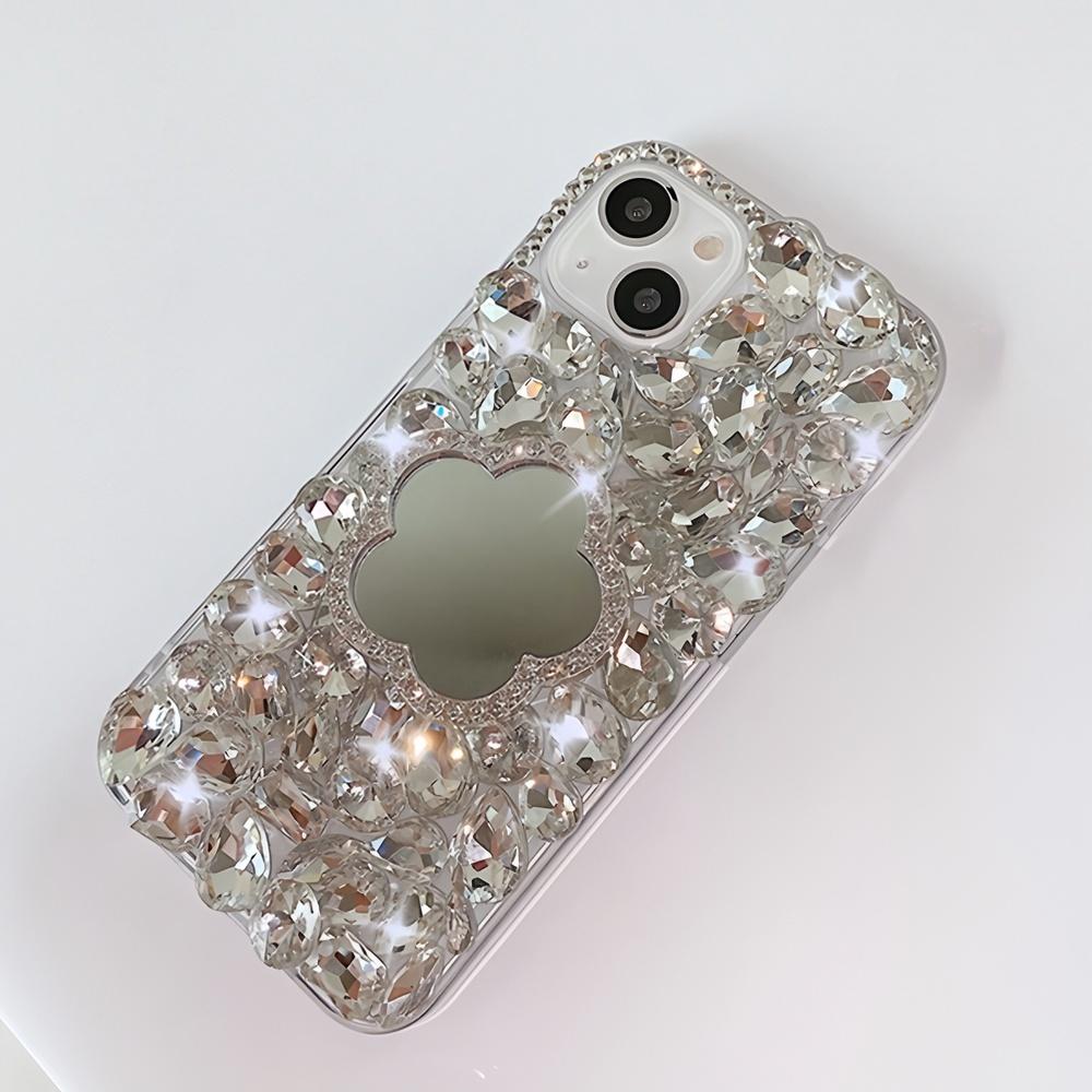 Блестящий Чехол для Телефона со Стразами и Зеркалом для Samsung Galaxy S26 S25 S24 S23 S22 S21 S20 Ultra Plus FE Edge S10 S9 Сверкающий Кристальный Алмазный Чехол