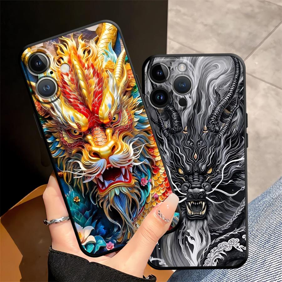 Чехол для телефона Funda для Apple iPhone 17 Pro Max 12 11 16 13 15 Pro 7 8 XR XS MAX Air 14 Крутой Дракон