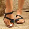 Мода Большой Размер 2025 Лето Открытый Носок Женские Шлепанцы Круглый Носок Плоские с Вьетнамками Сандалии Уличные Горячая Распродажа Повседневные Пляжные Шлепанцы