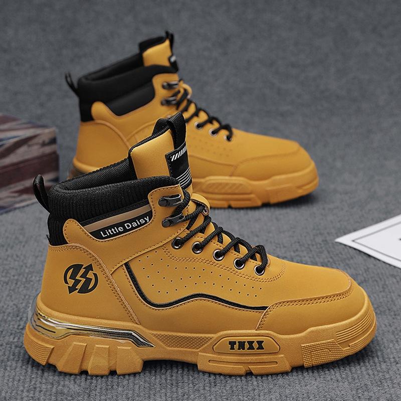 Инструментальная локомотивная обувь мужские повседневные ботинки мартин с высоким верхом мужская обувь осень и зима британский стиль мужская трендовая обувь 2024 новое