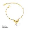 Light Luxury Beaded Bow Anklet: Titanium Steel, Non-Fading, Versatile Fashion Foot Chain for Summer or Best Friend Gift