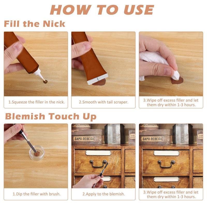 Wood Filler Furniture Repair Wood Furniture Scratch Filler Marker Furniture Scratch Repair Paste Floor Scratch Remover