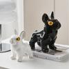 Dainty French Fighting Dog Figurine Decorative Animal Crafts Modern Design Living Room Office TV Cabinet Ornaments Home Decor