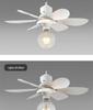 Silent Stepless Dimming Ceiling Fan Light with Remote Control, Strong Wind, E27 Base Bulb.