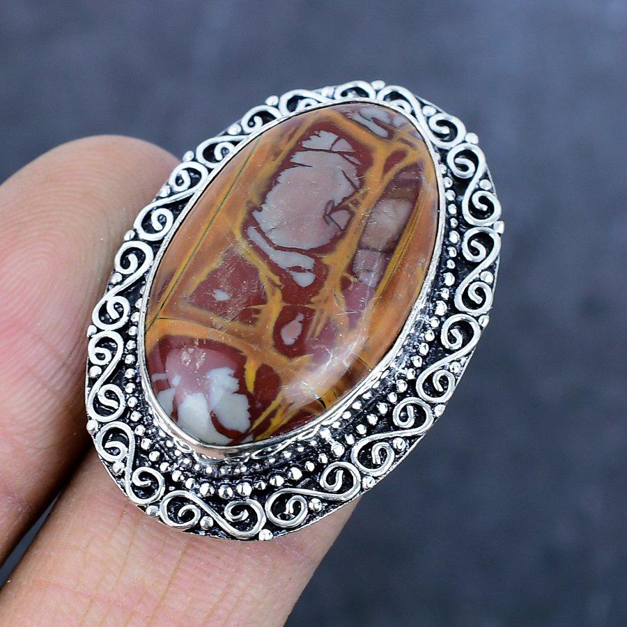 Натуральный драгоценный камень Noreena Jasper, ювелирное кольцо из стерлингового серебра 925 пробы, размер 8 J1f80