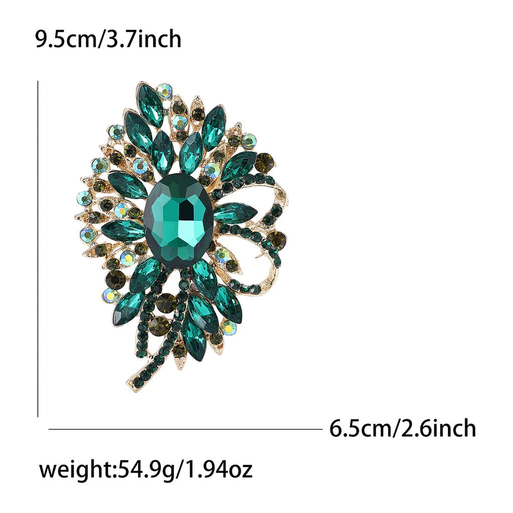 African Atmospheric Alloy Large Glass Brooch Delicate High-End Women'S Cardigan Shawl Brooch Ornament Pin