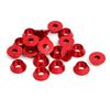 Fender Washers, Red, Aluminum Alloy, Outer Diameter 0.5 Inches (12 Mm), Concave Washers, Pack of 20