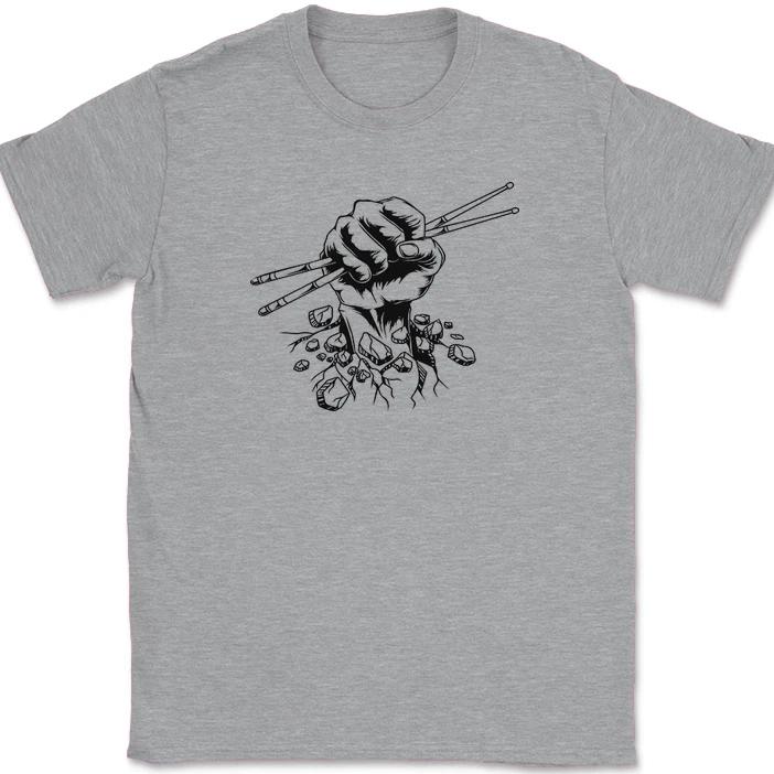 Футболка с барабанщиком, разрывающим, забавная, для музыканта, барабанные палочки, подарок