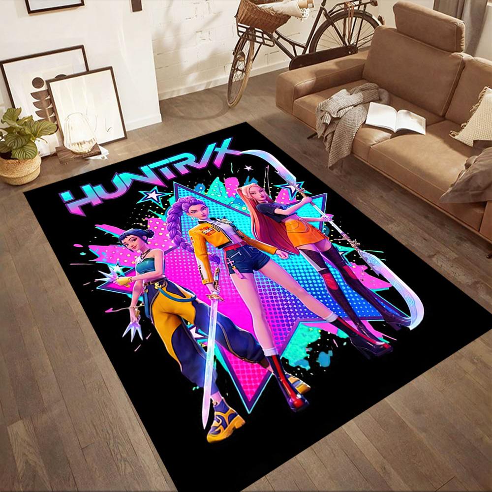 Huntrx: Future Bass Vibes Square rugs are a great choice for living rooms, bedrooms, home décor, and as gifts.