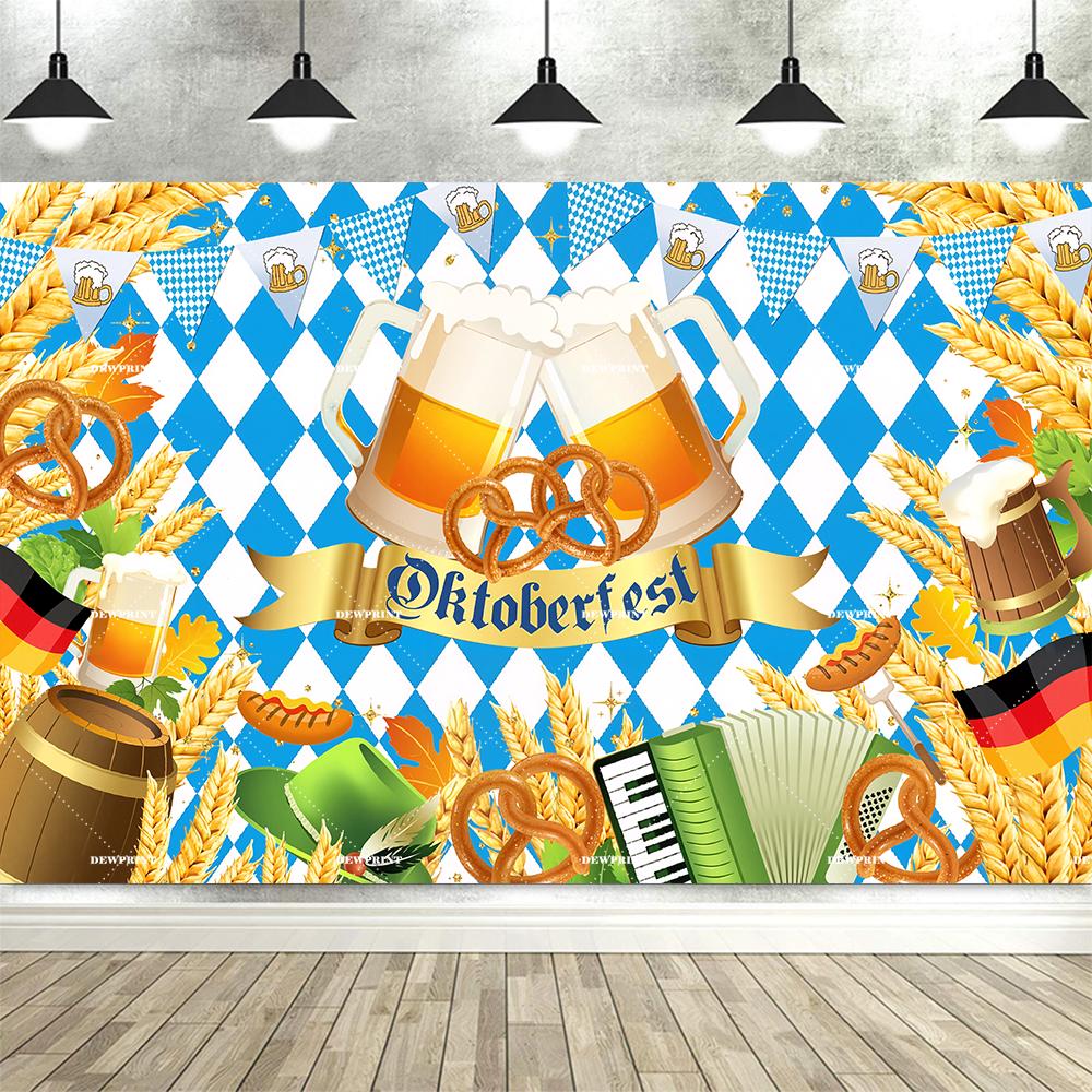 Beer Festival Garden Theme Party Banner Backdrop, Beer Festival Table, Outdoor Home Party Decoration Photography Backdrop Props1