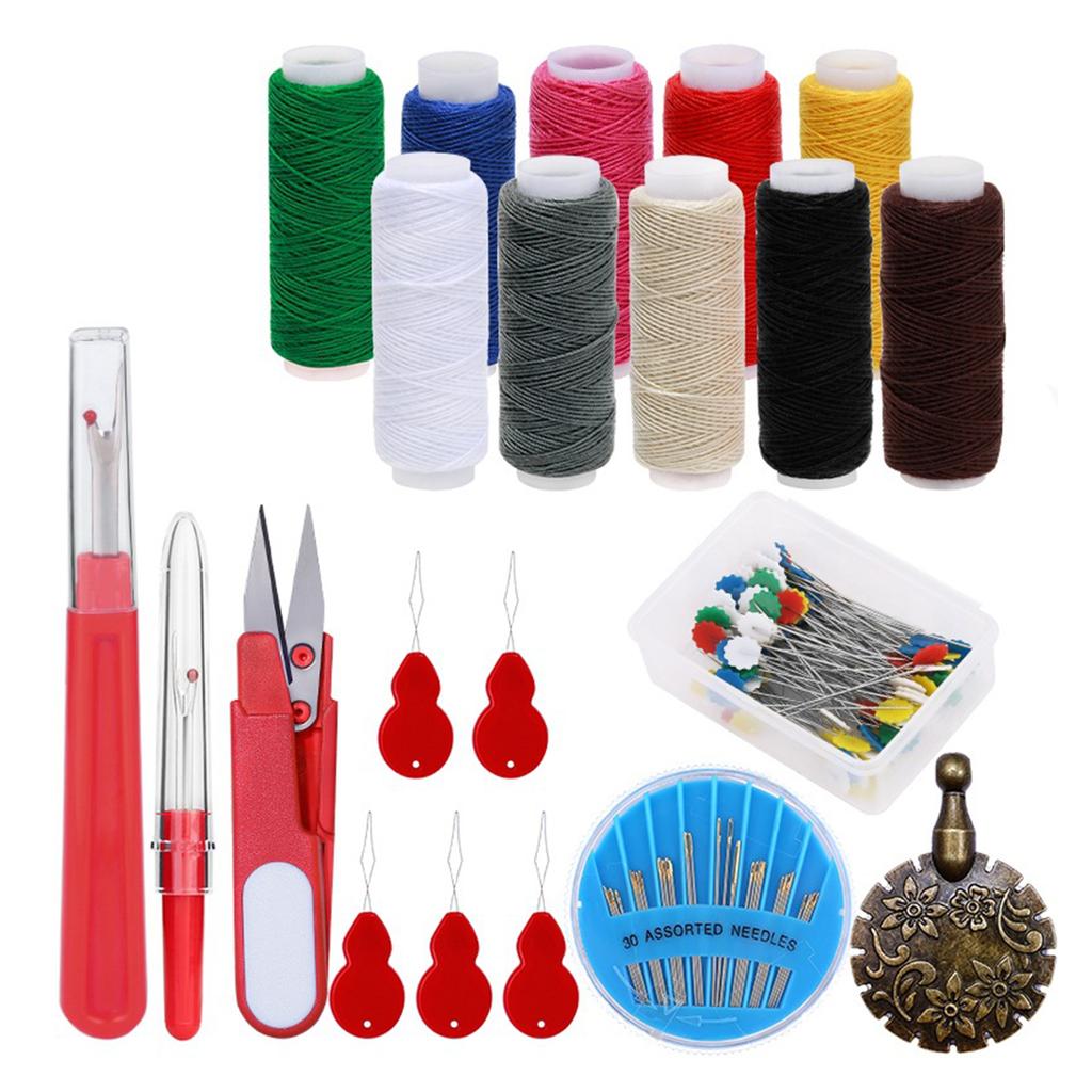 Наборы для шитья Дорожные кожаные наборы для шитья Взрослые Профессиональные швейные принадлежности Включают иглу нить распарыватели для начинающих