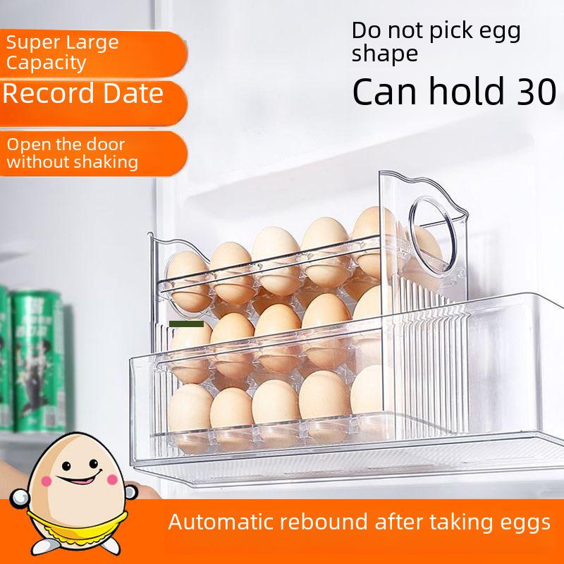 Ящик для хранения яиц на дверце холодильника с автоматическим откидным лотком