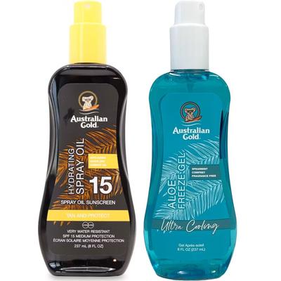 Защитный спрей-масло SPF15 + Гель-заморозка с алоэ