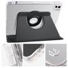 For iPad Pro 13 (2024) Case Rotating Stand PU Leather Clear Back Detachable Tablet Cover