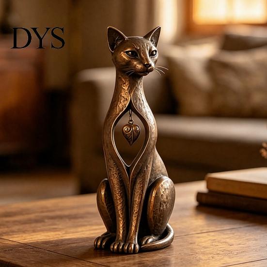 Винтажный Декор Кошка, Потертая Фигурка, Рустикальная Статуэтка Животного для Стола, Полки, Дома, Маленький Декор, Ручная Работа, Ретро Стиль, Украшение, Уникальный Подарок, Любителям