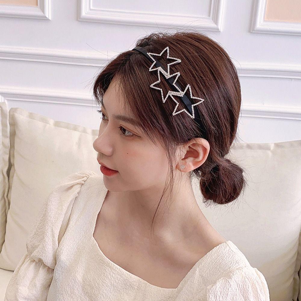 Y2K Star Headband Hollow Pentagram Star Hair Hoop Fairy Pentagram Hairband Party