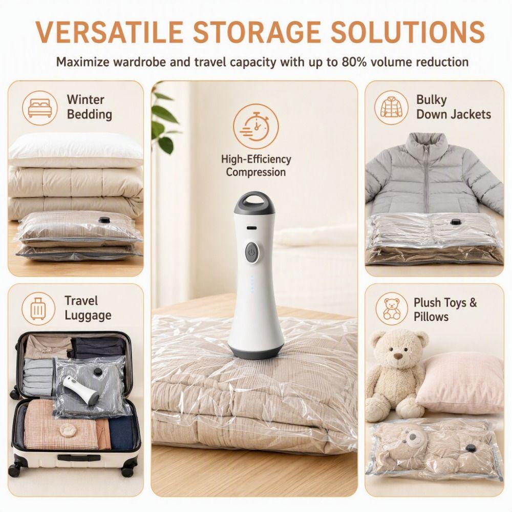 Wireless Electric Vacuum Pump Portable Compressed Bag Air Pump Vacuum Bag Pump Travel Use