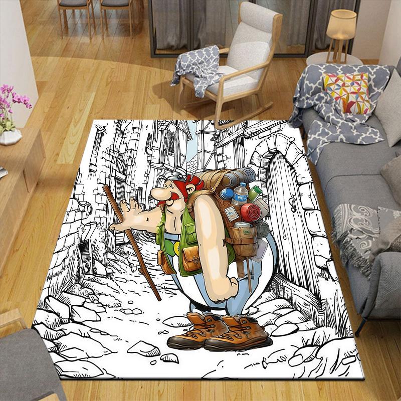 Werner‑Beinhart2 Flannel Pattern Square Carpet,Area Rug,Carpet Rug for Living Room Bedroom Sofa Playroom Decor,Non-slip Floor Mat