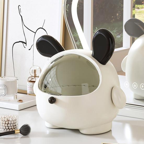 Desktop Storage Box Trash Can with Transparent Lid Large Capacity Cartoon Shape Cute Multi-Function Garbage Can