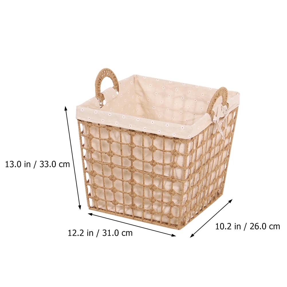 Freestanding Laundry Hamper Woven Basket Foldable Trash Can Dirty Clothes Container Trash Can Gallon Office Trash Can Trash Bag