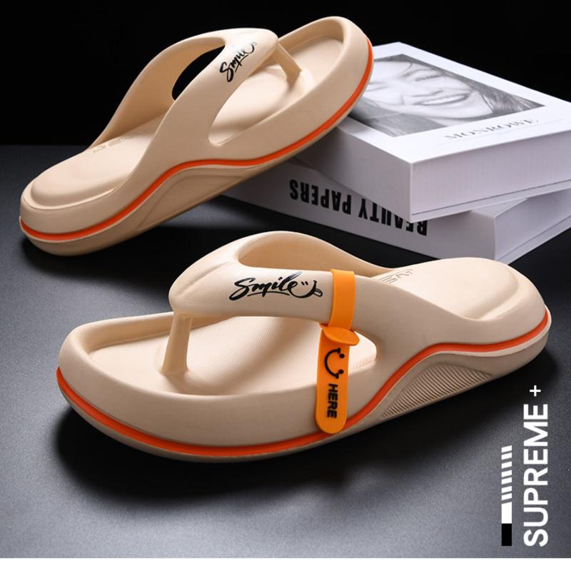 Модные шлепанцы мужские летние тапочки из ЭВА с мягкой подошвой для мужчин, повседневная пляжная обувь для дома, нескользящая обувь для ванной