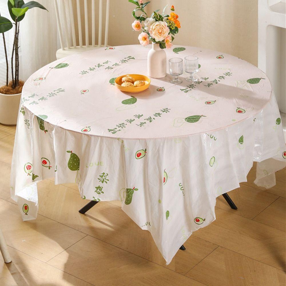 20Pcs Oil Proof Round PVC Tablecloth Plastic Fresh Fruit Tablecloth Desk
