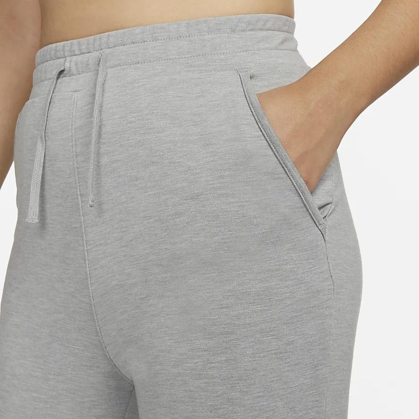 Nike Женские вязаные спортивные штаны серые с умеренными манжетами DM7038-073
