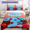 3pcs Custom Name Blue's Clues Bedding Set Duvet Cover Closure Includes 1 Duvet Cover & 2 Pillowcases, Soft and Comfortable for All Seasons.