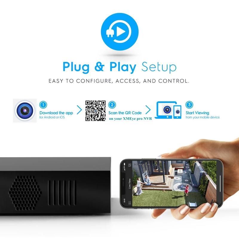 XM 8-мегапиксельный H.265 CCTV NVR, 10 каналов, для IP-камер 2MP, 5MP, 4K, поддержка обнаружения лиц, видеорегистратор DVR, система безопасности XMEYE
