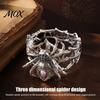 Dark Aesthetic Hand Jewelry Vintage Rhinestone Spider Bracelet, Gothic Punk Adjustable Stretch Bangle Web Party Gift for Men Women, Mysterious