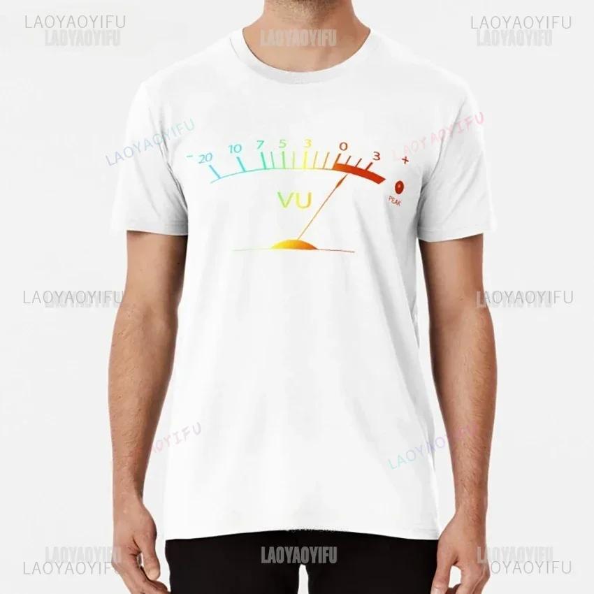 Vintage Vu Meter Tshirt Audio Engineer Graphic Tee Unisex Retro Music Shirt Soft Cotton Crew Neck Top For Unisex Unisex