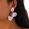 Pink Petal Oil-Drop Earrings: Stylish 3D Metallic Iron Design
