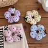 Heart-Printed Flower Scrunchies Ornament Hair Rope New Hair Tie Ring  Hair Styling
