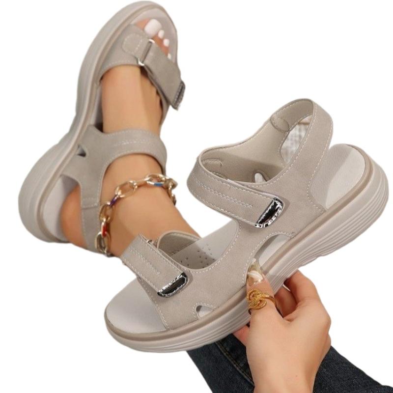 Лето 2024 новые легкие сандалии на танкетке женские нескользящие пляжные сандалии удобные дышащие тапочки с открытым носком туфли на платформе Zapatos