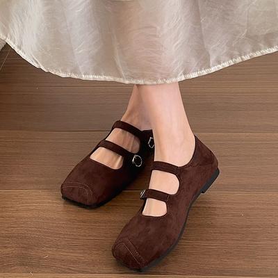 Модные легкие балетки с квадратным носком и плоским дном, с неглубоким горлом, женские туфли 2025 года, новая универсальная мягкая подошва для весны и осени, Мэри