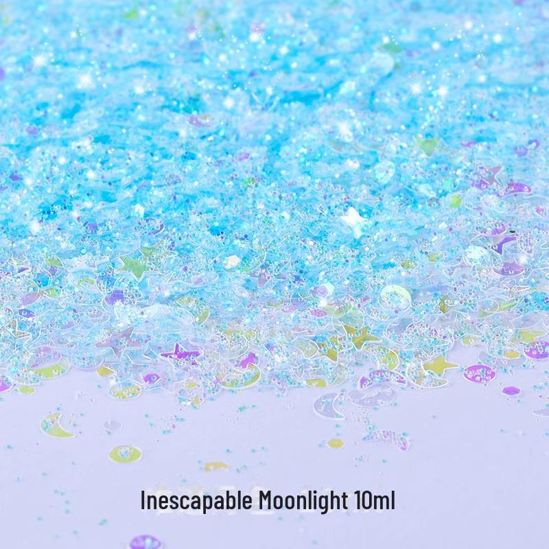 Dreamy Summer Glitter Mix: Hexagonal Sequins, Laser, and Fine Glitter In DIY Hemp Material.