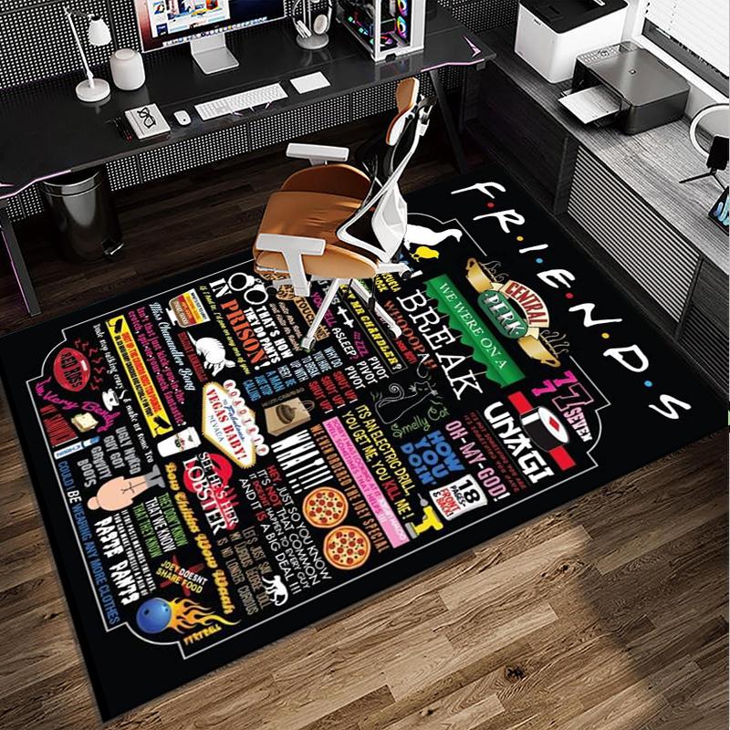 Friends Show Quotes Office Rug Chair Mat, Game Carpet, Suitable for Front Door, Bedroom, Living Room, Desk, Holiday Gift