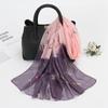 Scarves Natural Style Spring and Autumn Printed Flowers and Birds Rectangle Sun Protection Chiffon Scarf