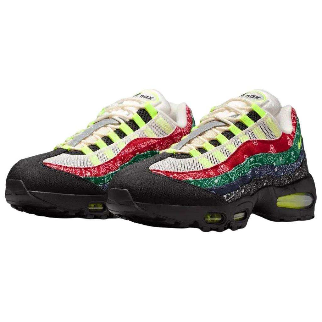 Nike Кроссовки мужские Air Max 95 OG Big Bubble - Paisley Neon Черный Парусный Вольт-Университетский Красный-Спортивный Зеленый-Черный Полуночный Синий IQ0620-100