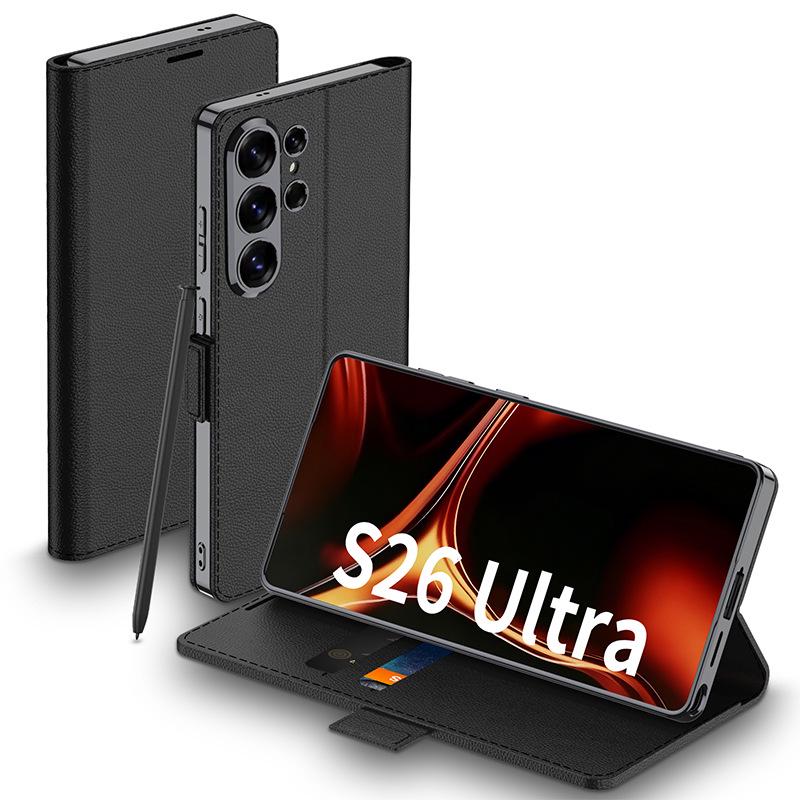 Кожаный чехол-бумажник Samsung S26 Ultra с держателем для карт - Защитный и стильный