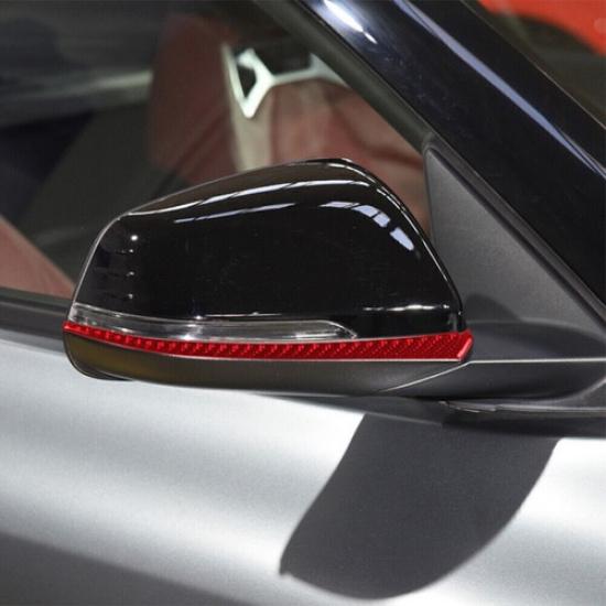 2Pcs Red Carbon Fiber Rearview Mirror Cover Trim Strip For Toyota Supra A90