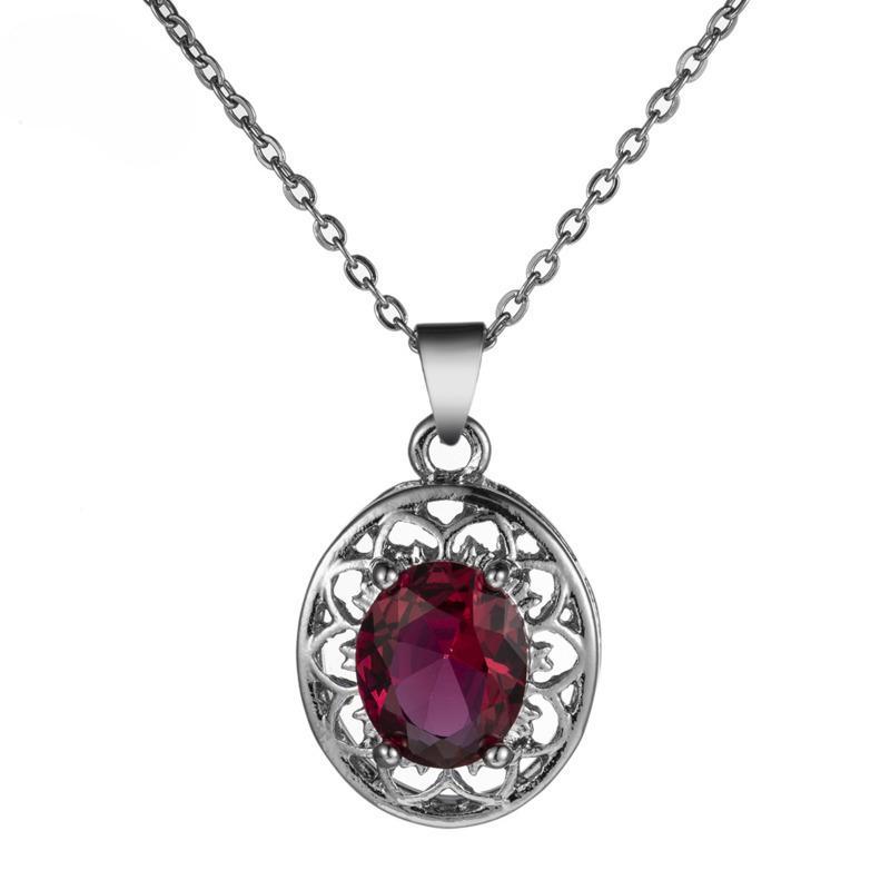 POMOiii Милые женские ожерелья с красным фианитом, простые стильные аксессуары для вечеринки, модное ожерелье с подвеской, ювелирные изделия