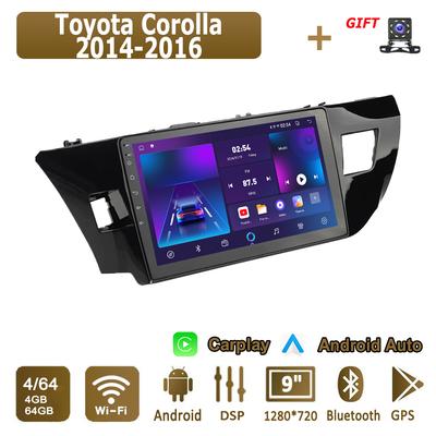 Android Carplay автомобильное радио для Toyota Corolla 2014-2016 мультимедийный проигрыватель головное устройство стерео GPS навигация BT WIFI 4+64 ГБ
