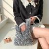 Простая сумка-клатч с узлом из пайеток, блестящая, повседневная, милая, на запястье, корейский стиль, тканевая, портативная, для хранения, весна, лето