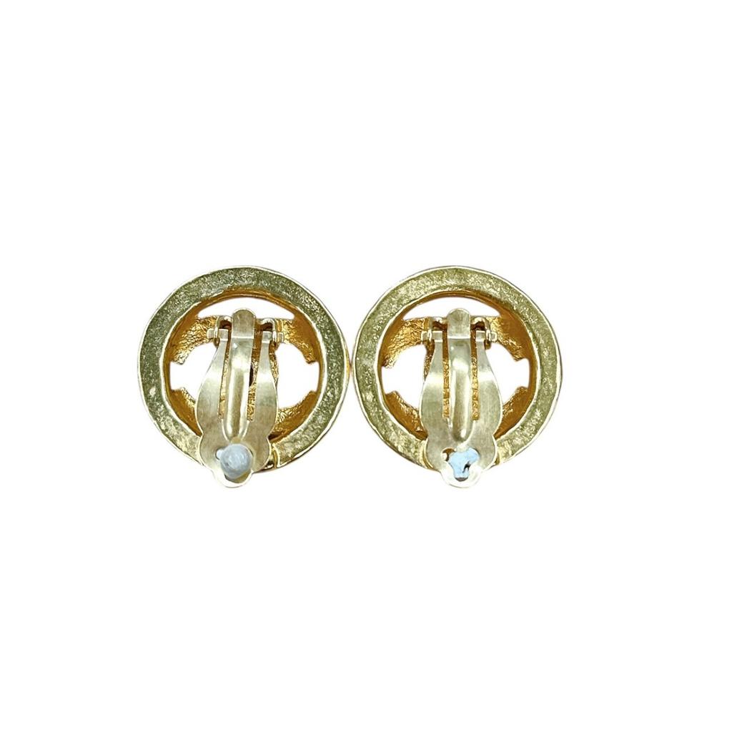 CHANEL Vintage large 94P COCO Mark Earring metal gold Women Used